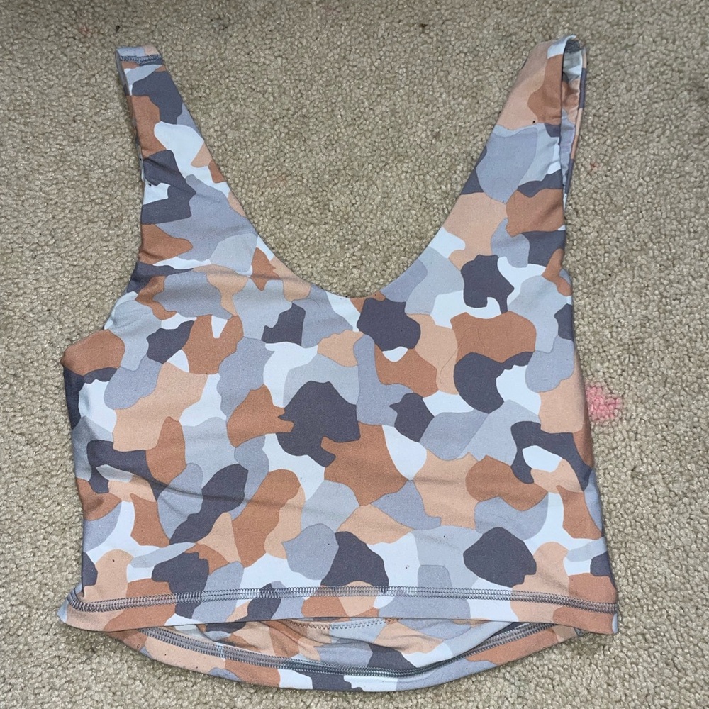 Aerie Orange and Gray Fitted Crop Tank Top